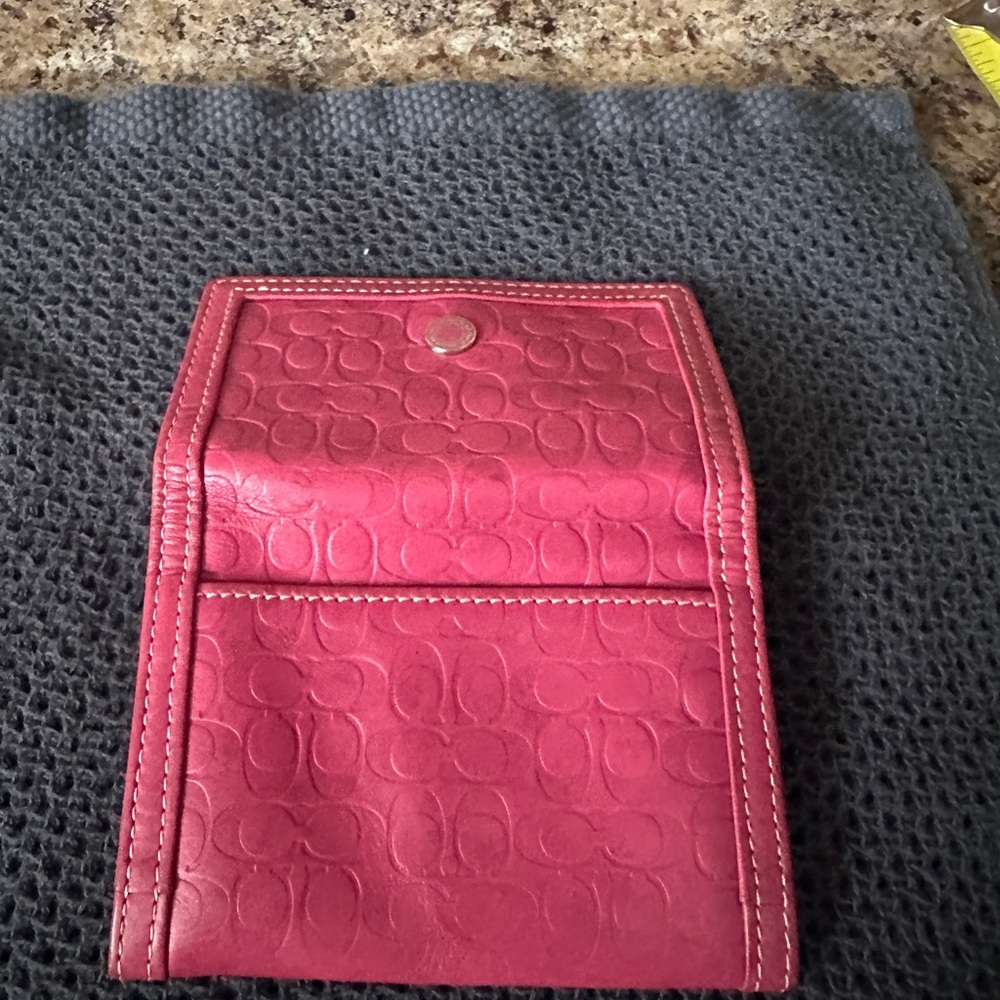 Coach Pink Key Card Holder - EUC - with Monogram Embossing - Picture 7 of 8